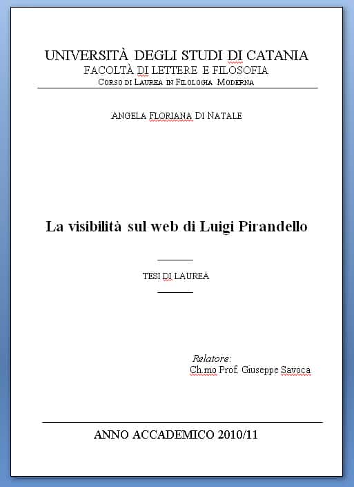 La visibilità sul web di Luigi Pirandello