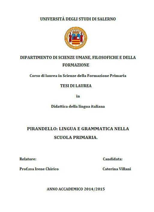 Pirandello: Lingua e grammatica nella scuola primaria